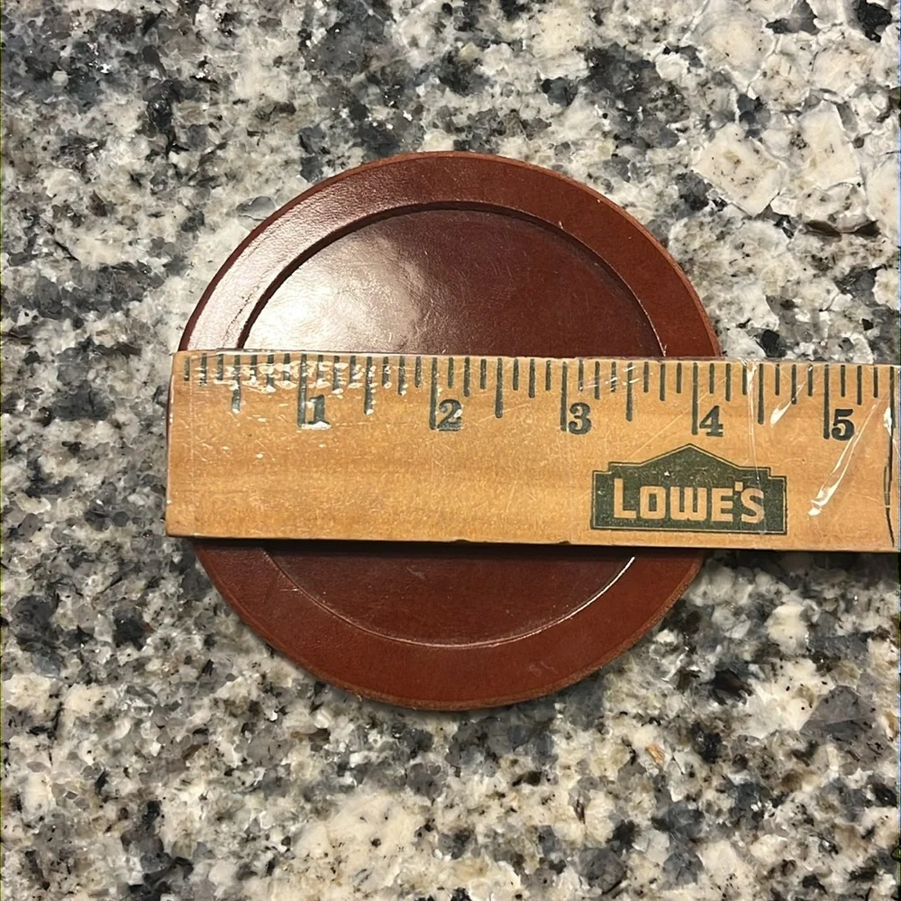 Ralph Lauren Leather Coaster Set of 4 brown Vintage